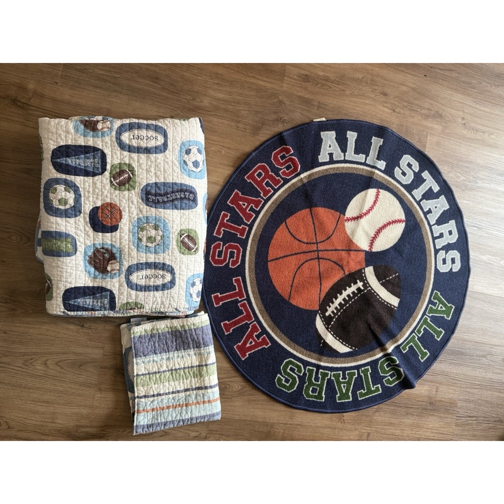 Levtex‎ Home MVP Football Basketball Baseball Soccer Sports  Quilt Sham Rug Twin